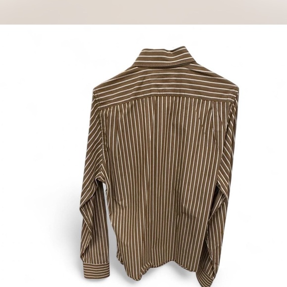 Hollister Brown and White Striped Casual Shirt - Picture 2 of 7
